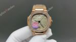 PD Factory Patek Philippe Nautilus Swiss Cal.324 Movement 316L Steel Diamond Bezel RG Band Watch 35.2mm 